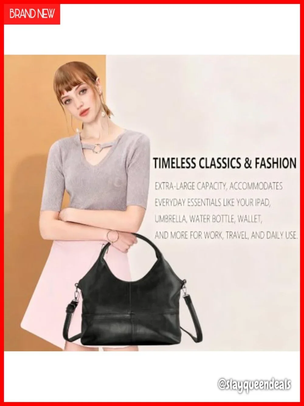 Women Vegan Leather Satchel Hobo Bag Crossbody Adjustable Strap